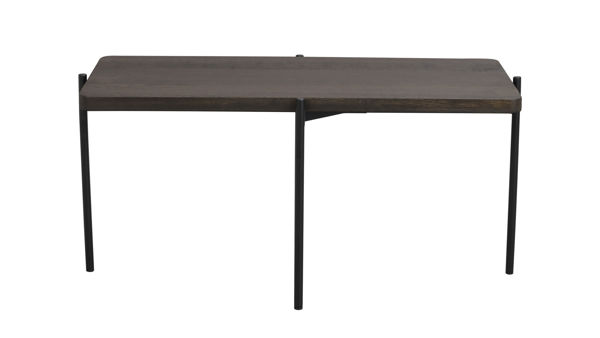 Bild på SHELTON Sidobord brunoljad ask L95, B50 H45cm svart metall