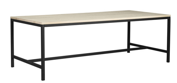 Bild på EVERETT matbord 180 vitpigmenterad ek/svart.