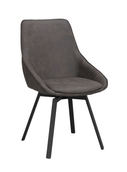 Bild på ALISON stol grå microfiber/svarta metallben snurr