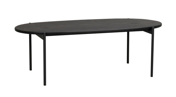 Bild på SKYE Soffbord ovalt 120 cm svart borstad ekfanér/svart metall