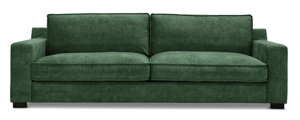 Bild på SAVOY 3-sits (TD) 2 plyåmåer, tyg Adore Hunter green 156, wengeben