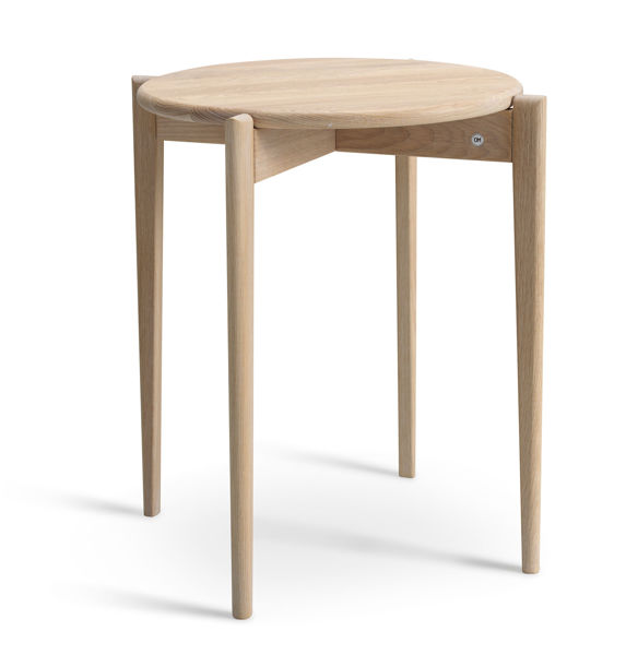 Bild på TILIA Fåtöljbord Ø51 H55 vitoljad ek
