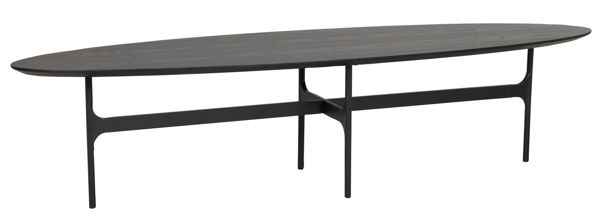 Bild på COLTON Soffbord ovalt 180x50 svart ask/svart met