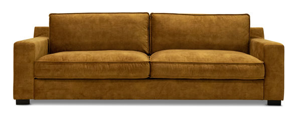 Bild på SAVOY 3-sits (TD) 2 plyåmåer, tyg Adore guld 132, wengeben