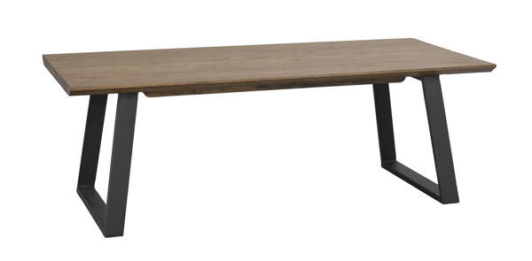 Bild på MELVILLE soffbord 140x65 brun ek/svart metall