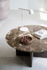 Bild på BROOKSVILLE soffbord runt Ø90 brun marmor/brun ek