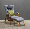 Bild på RELAX Fast fåtölj fårskinn Grey/Facet 4 mörkgrå/Classic svart/oljad ek