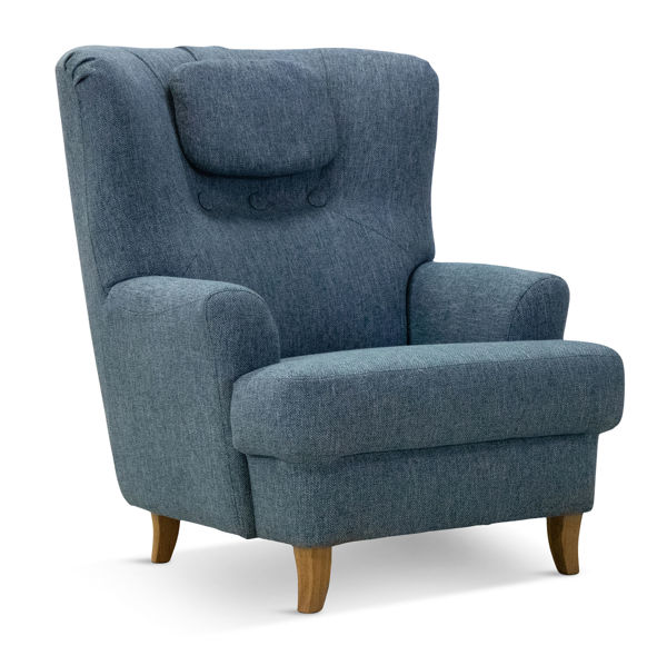 Bild på BRITA Fåtölj tyg Montana 2925 blue, oljade ekben