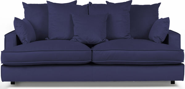 Bild på ESTELLE Chill 2,5-sits soffa kuvertryggkuddar tyg Meda Flint stone /svarta ben