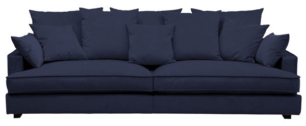 Bild på ESTELLE Chill 3,5-sits soffa kuvertryggkuddar tyg Meda Flint stone /svarta ben