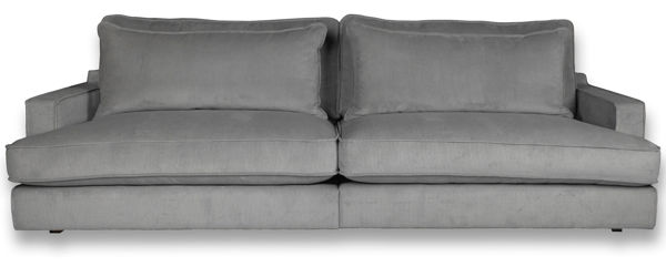 Bild på ESTELLE Casual 3,5-sits soffa traditionella ryggkuddar tyg Chester Drizzle / svarta ben