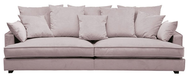 Bild på ESTELLE Chill 3-sits kuvertryggkuddar tyg Meda Dusty Pink / svarta ben