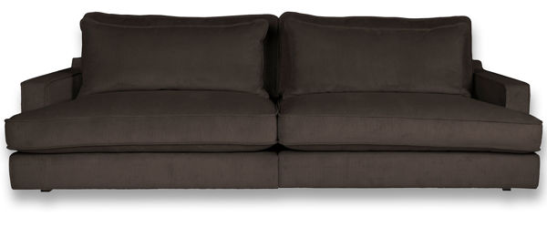 Bild på ESTELLE Casual 3,5-sits soffa traditionella ryggkuddar tyg Chester Ermine / svarta ben