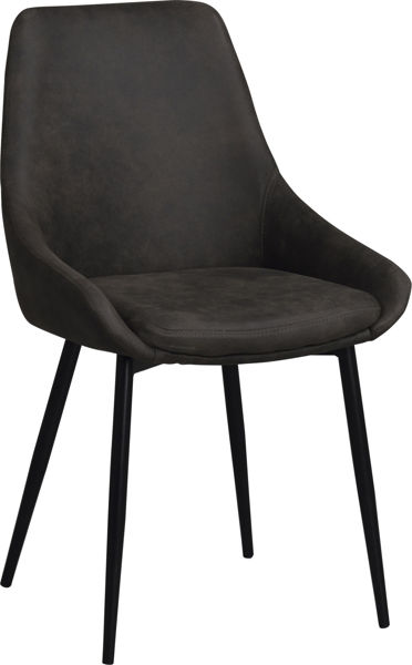 Bild på SIERRA stol microfiber mörkgrå/svarta metall ben