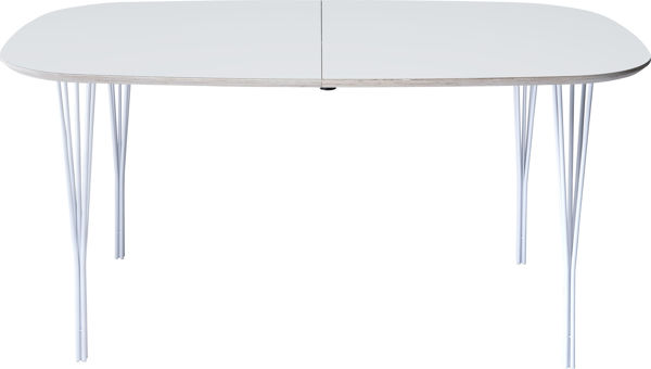 Bild på NORDEN Matbord ovalt 150x90 cm vit laminat 5-trådsben vita