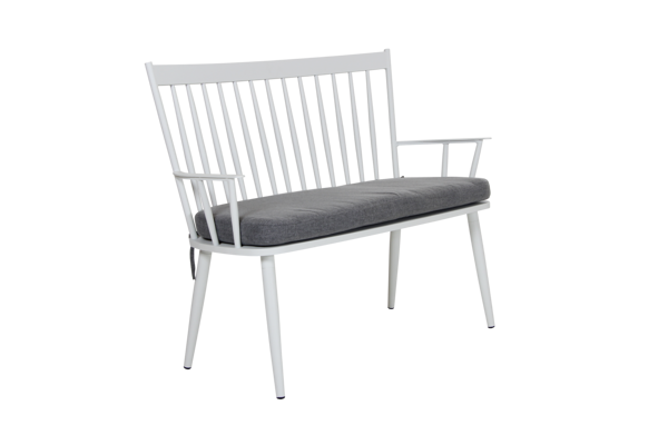 Bild på ALVENA Soffa utemöbel aluminium vit inkl sittdyna