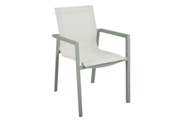 Bild på DELIA Karmstol metall dustygreen/textilene offwhite