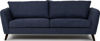 Bild på TRENTON 3-sits soffa med två plymåer tyg Soro 76 blå/svarta ben