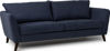 Bild på TRENTON 3-sits soffa med två plymåer tyg Soro 76 blå/svarta ben