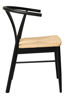 Bild på CHIVAS Matstol i svart lackerad ek, natur flätad sits, sitthöjd:45/sittdjup:42/sittbredd 45 cm