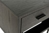 Bild på DOMENICO Sängbord m hylla, svart askfaner, låda& hylla, svartlackade metallben