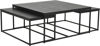 Bild på NARANO Soffbord 3-dels rekt svartlackad askfaner/metall 90x90 H42 + 2 st 85x44 H37