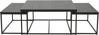 Bild på NARANO Soffbord 3-dels rekt svartlackad askfaner/metall 90x90 H42 + 2 st 85x44 H37