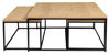 Bild på NARANO Soffbord 3-dels rekt vitpigm.lackad ekfaner/svartlackad metall 90x90 H42 + 2 st 85x44 H37