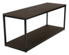 Bild på NARANO TV-bänk mörkbrun ekfaner/svartlackad metall 120x40 H48