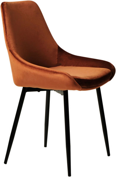 Bild på PARTIDA Matstol FAST, tyg Velour terracotta/svart metall