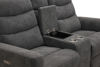 Bild på WILLIS Cinemasoffa m mittkonsol & 2 recliner elfunk. tyg Topeka C547 grå