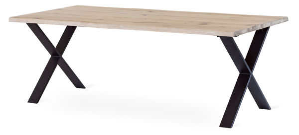 Bild på EXXET matbord 210 cm vitoljad ek, svart X-ben