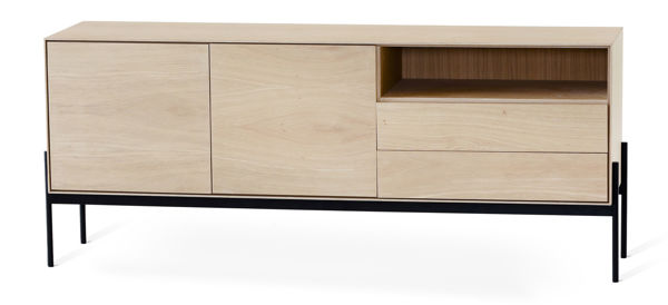 Bild på ALE sideboard 184 cm vitoljad ek, svart metallunderrede