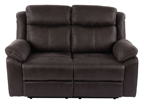Bild på TELLY 2-sits soffa med 2 elrecliners tyg brun
