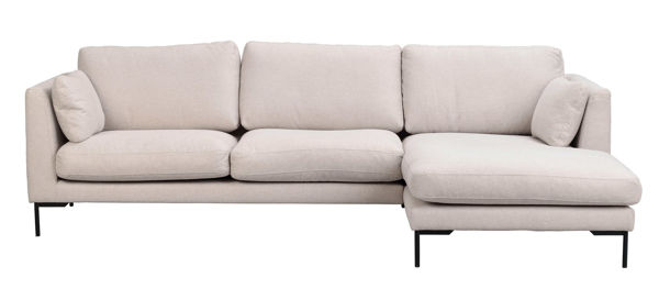 Bild på CORWIN soffa 3,5-sits-schäslong Hö ljusbeige tyg Rita #1 (k2)