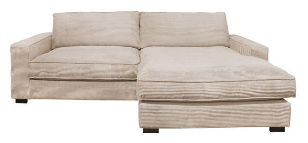 Bild på HAYLEY (TD) Soffa med divan höger tyg Zoom 3 mink ben=wenge