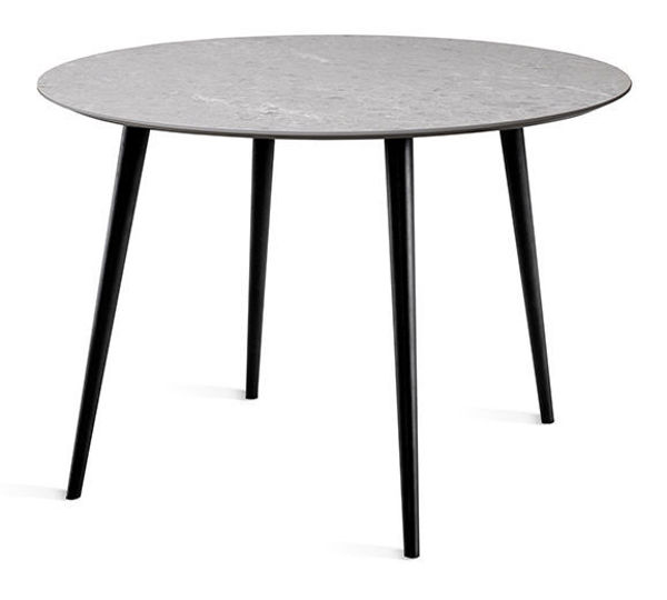 Bild på MILES Soffbord Ø80, H46cm sandstenslaminat, 4 svarta träben