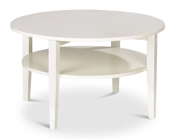 Bild på TERZO Soffbord Ø80 höjd 52 Vitlackad MDF/massivträ
