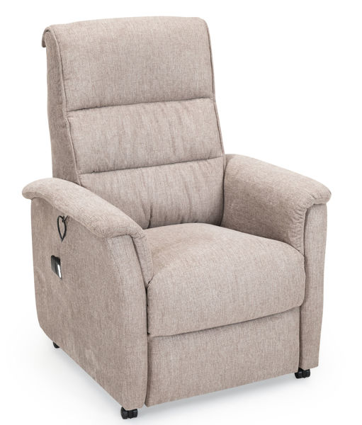 Bild på CAESAR Reclinerfåtölj 1 motor LiftUp Medium tyg Brego 3591 light brown