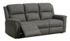 Bild på STALLONE Reclinersoffa 3-sits tyg grå, manuell recliner., sitthöjd 48, sittdjup 55, sittbredd 162 cm