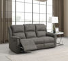Bild på STALLONE Reclinersoffa 3-sits tyg grå, manuell recliner., sitthöjd 48, sittdjup 55, sittbredd 162 cm