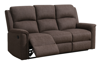 Bild på STALLONE Reclinersoffa 3-sits tyg brun, manuell recliner., sitthöjd 48, sittdjup 55, sittbredd 162 cm