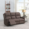 Bild på STALLONE Reclinersoffa 3-sits tyg brun, manuell recliner., sitthöjd 48, sittdjup 55, sittbredd 162 cm