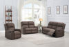 Bild på STALLONE Reclinersoffa 3-sits tyg brun, manuell recliner., sitthöjd 48, sittdjup 55, sittbredd 162 cm
