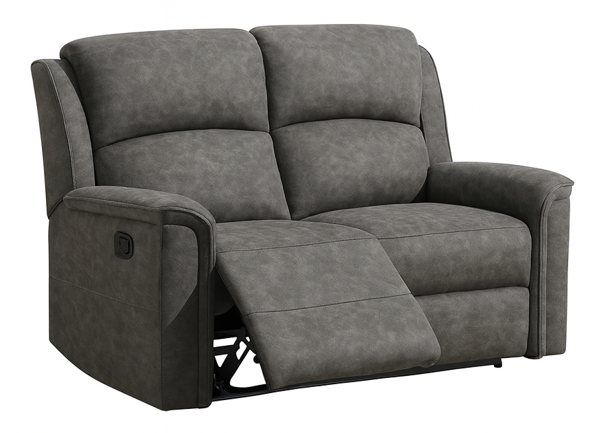 Bild på STALLONE Reclinersoffa 2-sits tyg grå, manuell recliner., sitthöjd 48, sittdjup 55, sittbredd 103 cm