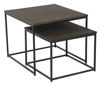 Bild på DUDOS 2-dels satsbord KVADRAT brunbetsad lackad ekfanér/metallben 55x55x45cm + 45x45xh35 cm