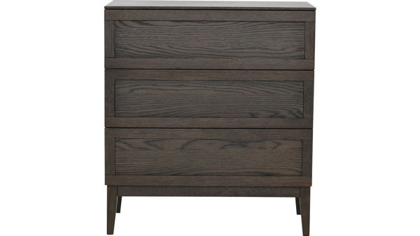 Bild på STAVIN Byrå 3-lådig, brunlackad ekfanér