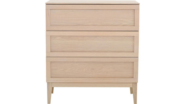 Bild på STAVIN Byrå 3-lådig, vitpigmenterad lackad ekfanér (WL102)