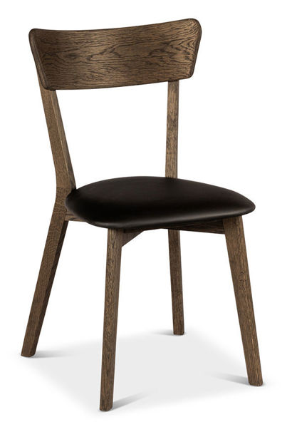 Bild på CIELO WOOD Stol massiv rökoljad ek/svart konstläder