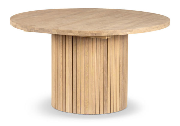 Bild på TRATTO Matbord Ø135 H75cm massiv vitoljad ek